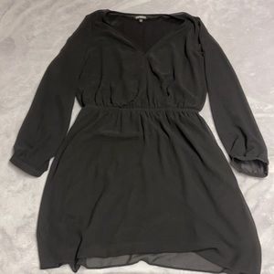 Express sheer sleeve black dress